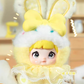 Toy figure with bunny ears and pudding cream theme