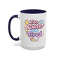 “Too Cute to Be Tired” Kawaii Bunny Mug