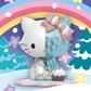Sanrio Snowy Dreams Blind Box, Charmmy Kitten figurine displayed on a wintery cartoon background.
