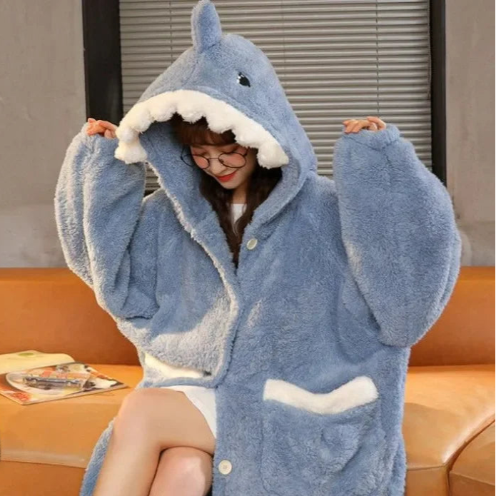 Button Down Shark Robe – Kore Kawaii