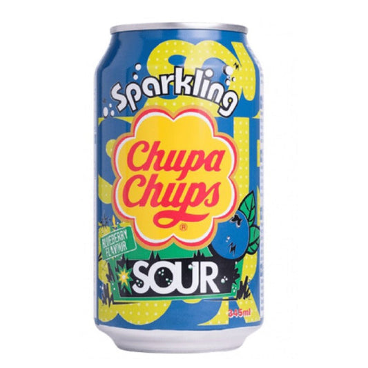 Chupa Chups Sparkling Sour Blueberry Flavor - 345ml (Korea)