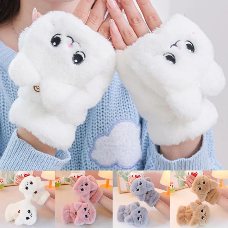 Kawaii Cat Plush Mittens