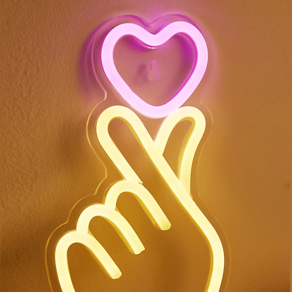 Cute Hand Heart Neon Light Sign