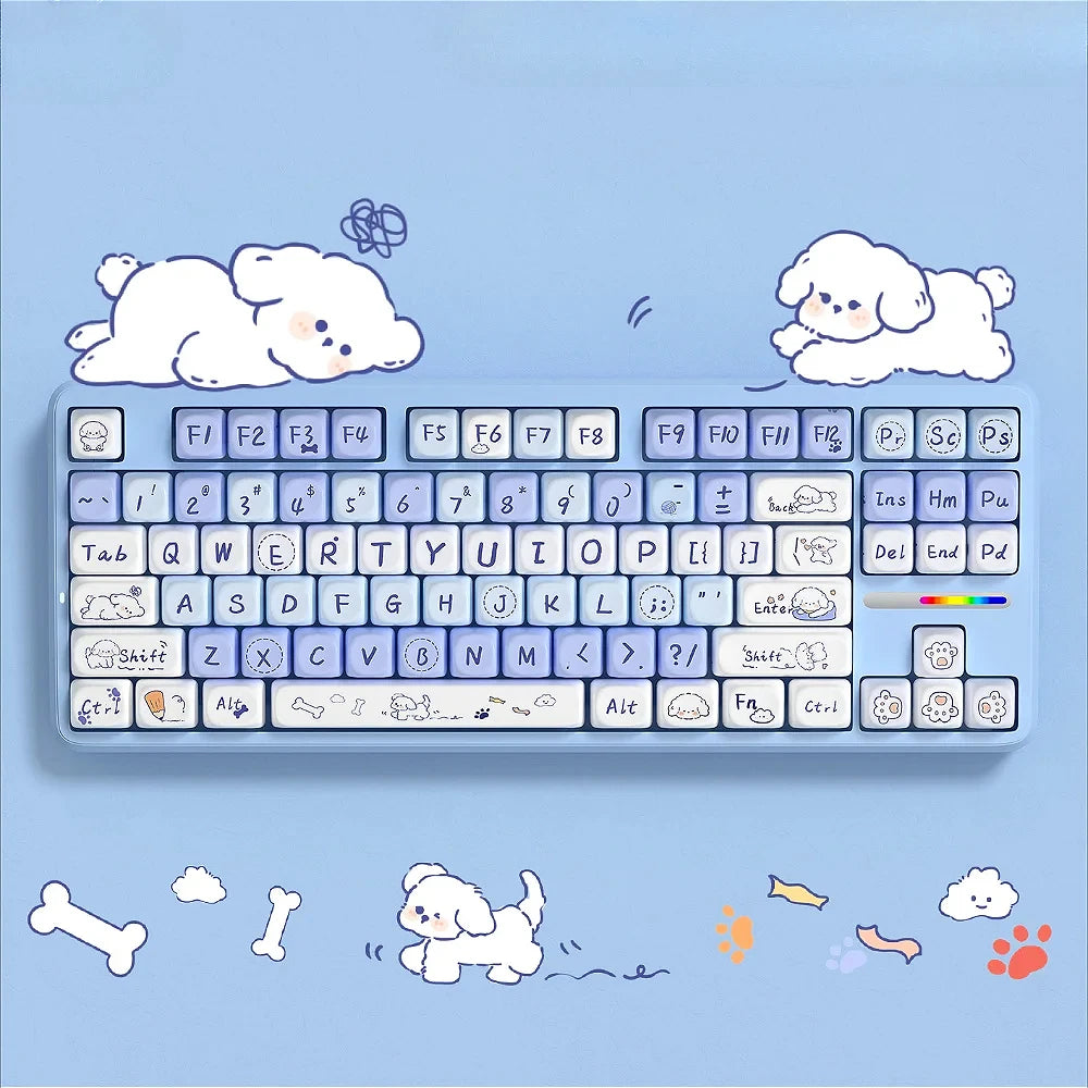 Cute Playful Puppy Keycap Set