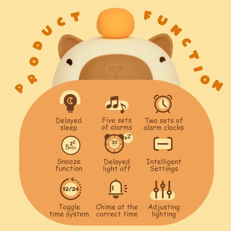 Capybara Alarm Clock Functions