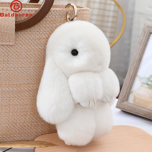 Fluffy Bunny Plushie Keychains