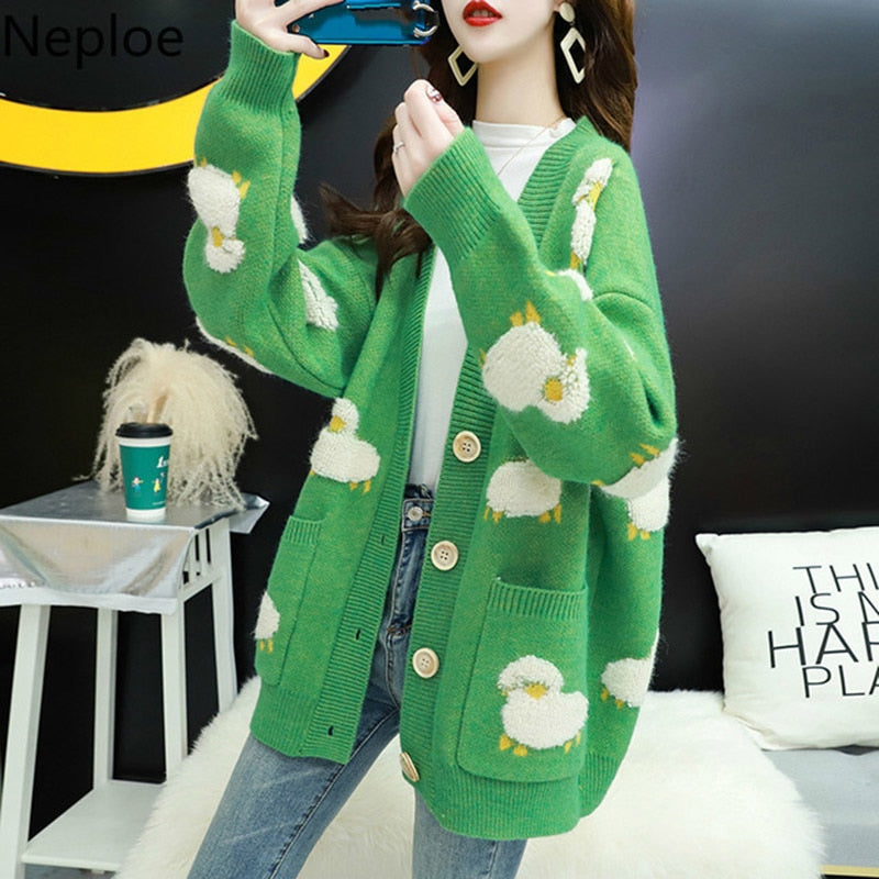 Kawaii Casual Sheep Cardigan Sweater