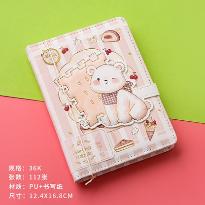 Kawaii Bear Magnetic Button Notebook