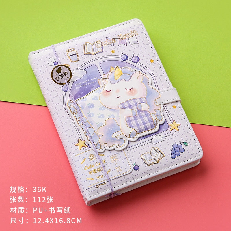 Kawaii Unicorn Magnetic Button Notebook