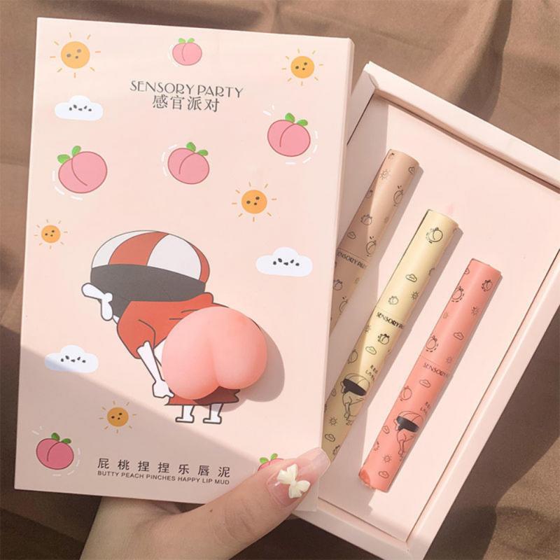 Kawaii Peach Matte Lip Gloss Set