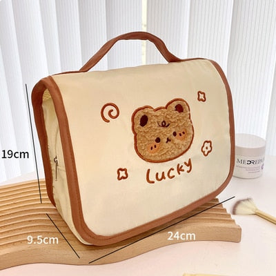 Cute Makeup Bag With Kawaii Bear Design