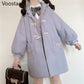 Kawaii Purple Hooded Winter Coat