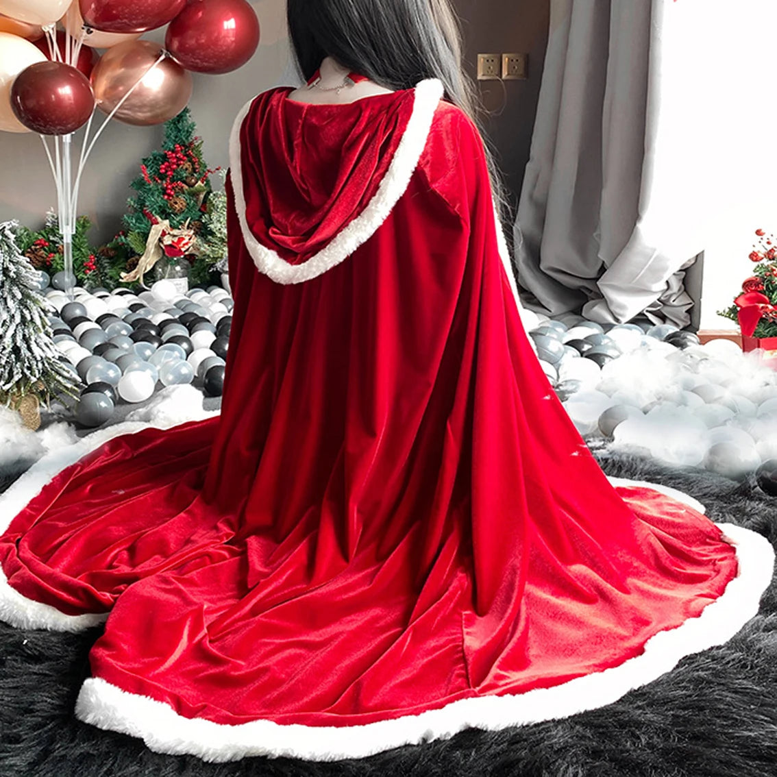 Mrs. Claus Hooded Cloak