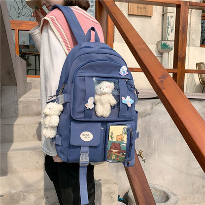 Kawaii Blue Bear Plush Backpack