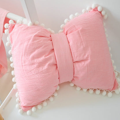 Kawaii Pink Bow Shaped Decorative Pillow