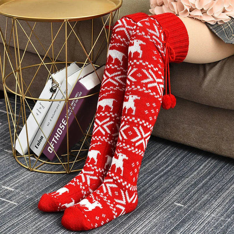 Knee High Reindeer Stockings