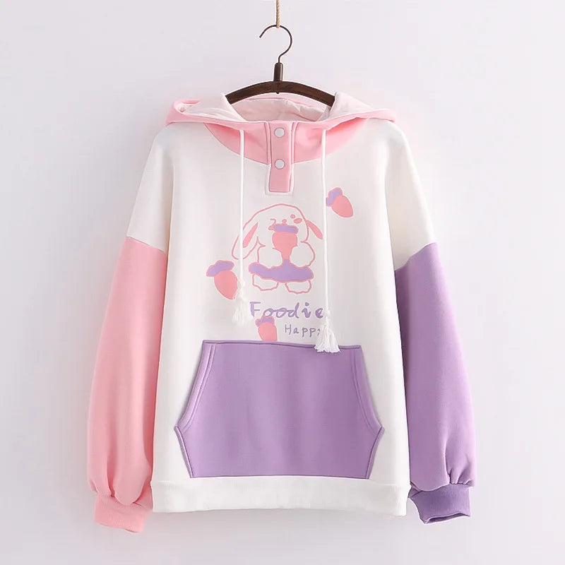 Kawaii Pastel Carrot Bunny Hoodie – Kore Kawaii