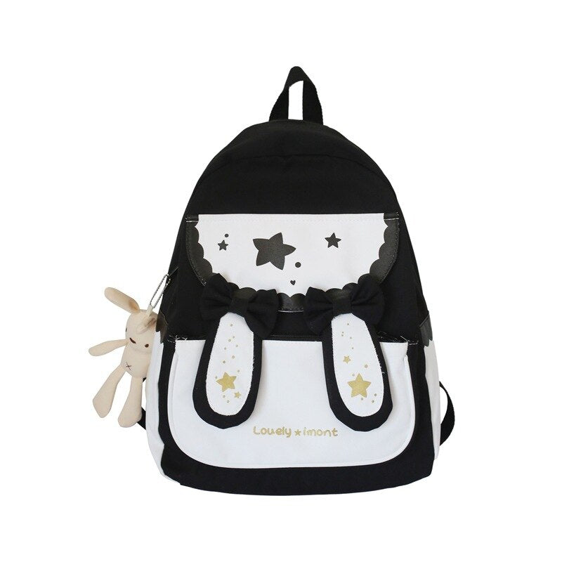 Kawaii Sweet Bunny Backpack in Black
