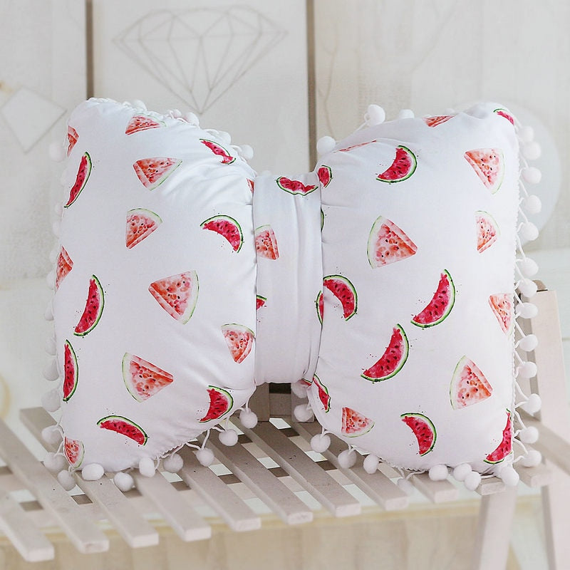 Kawaii Watermelon Bow Shaped Decorative Pillow