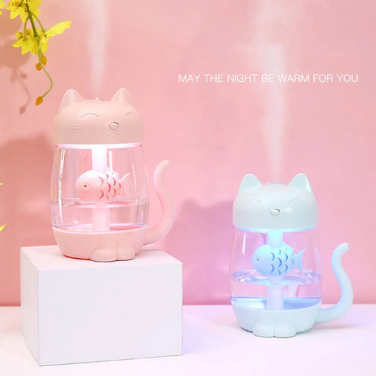 Cute Cat Air Humidifier With LED Light