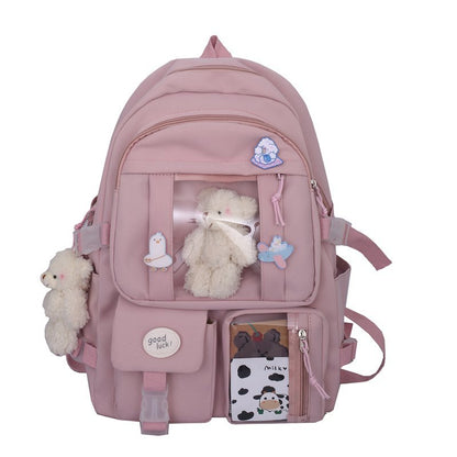 Kawaii Pink Bear Plush Backpack