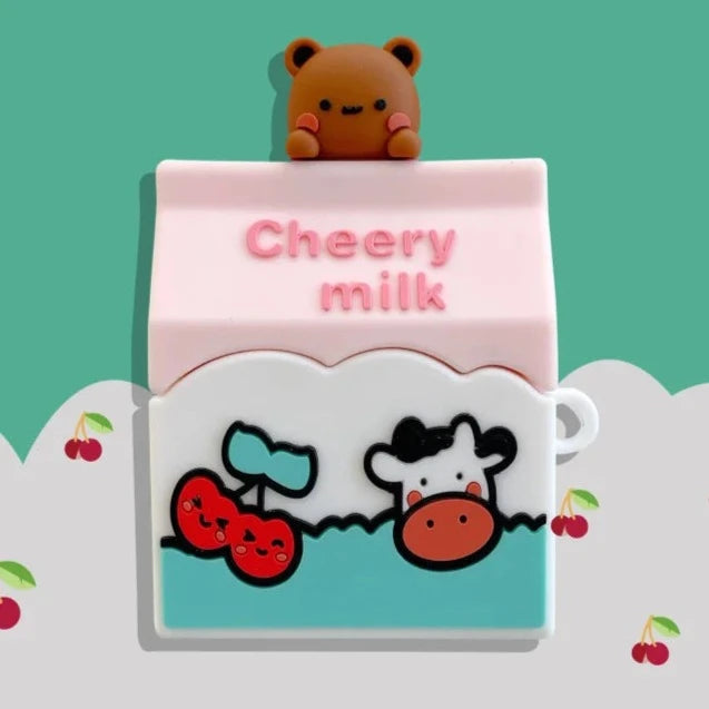 Cherry Milk Bear AirPods Case