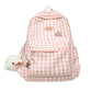 Kawaii Pink Cherry Plaid Backpack