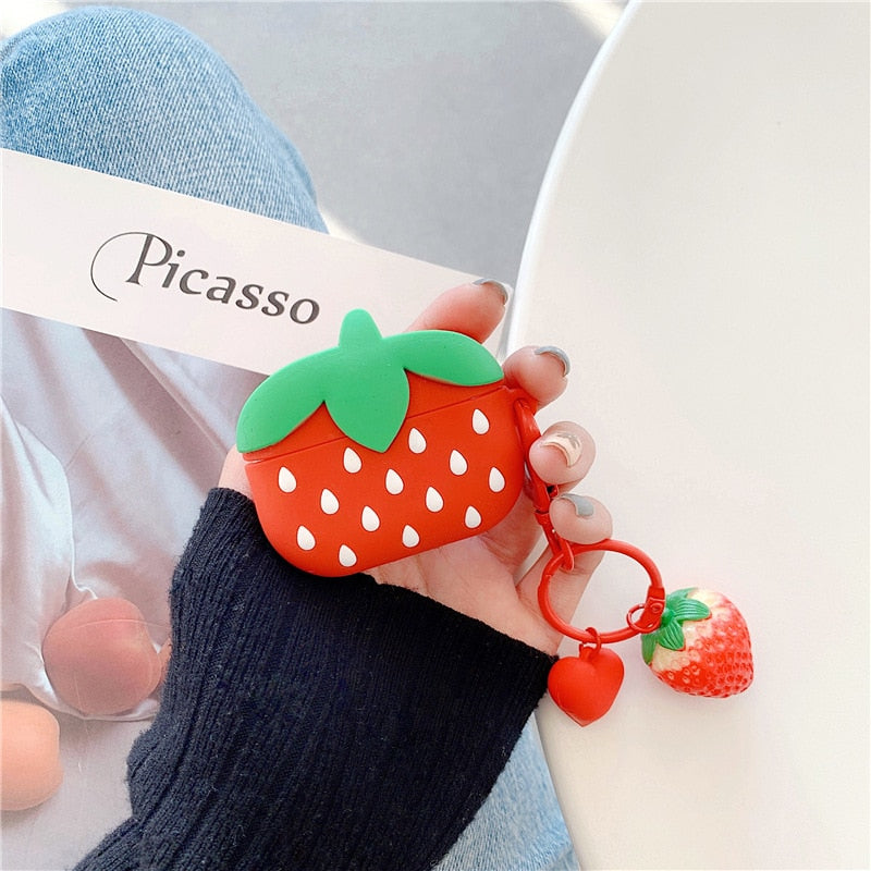 Hand Holding Kawaii Strawberry AirPods Pro Case