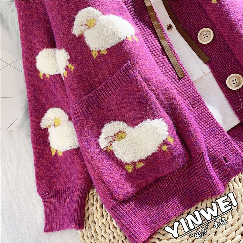 Kawaii Casual Sheep Cardigan Sweater