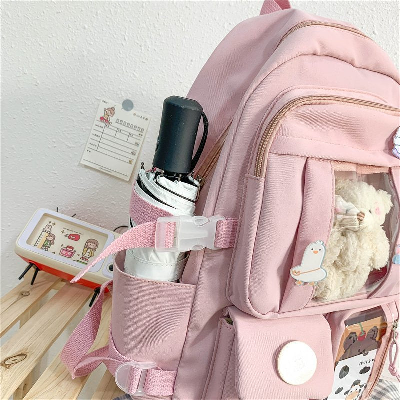 Kawaii Pink Bear Plush Backpack