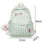 Kawaii Pink Cherry Plaid Backpack Dimensions