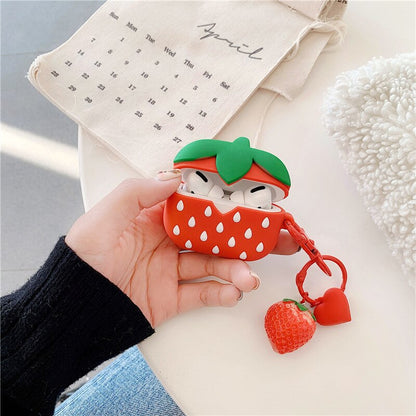 Hand Holding Open Strawberry AirPods Pro Case