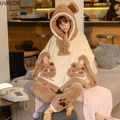 Kawaii Teddy Bear Cloak Pajamas – Kore Kawaii