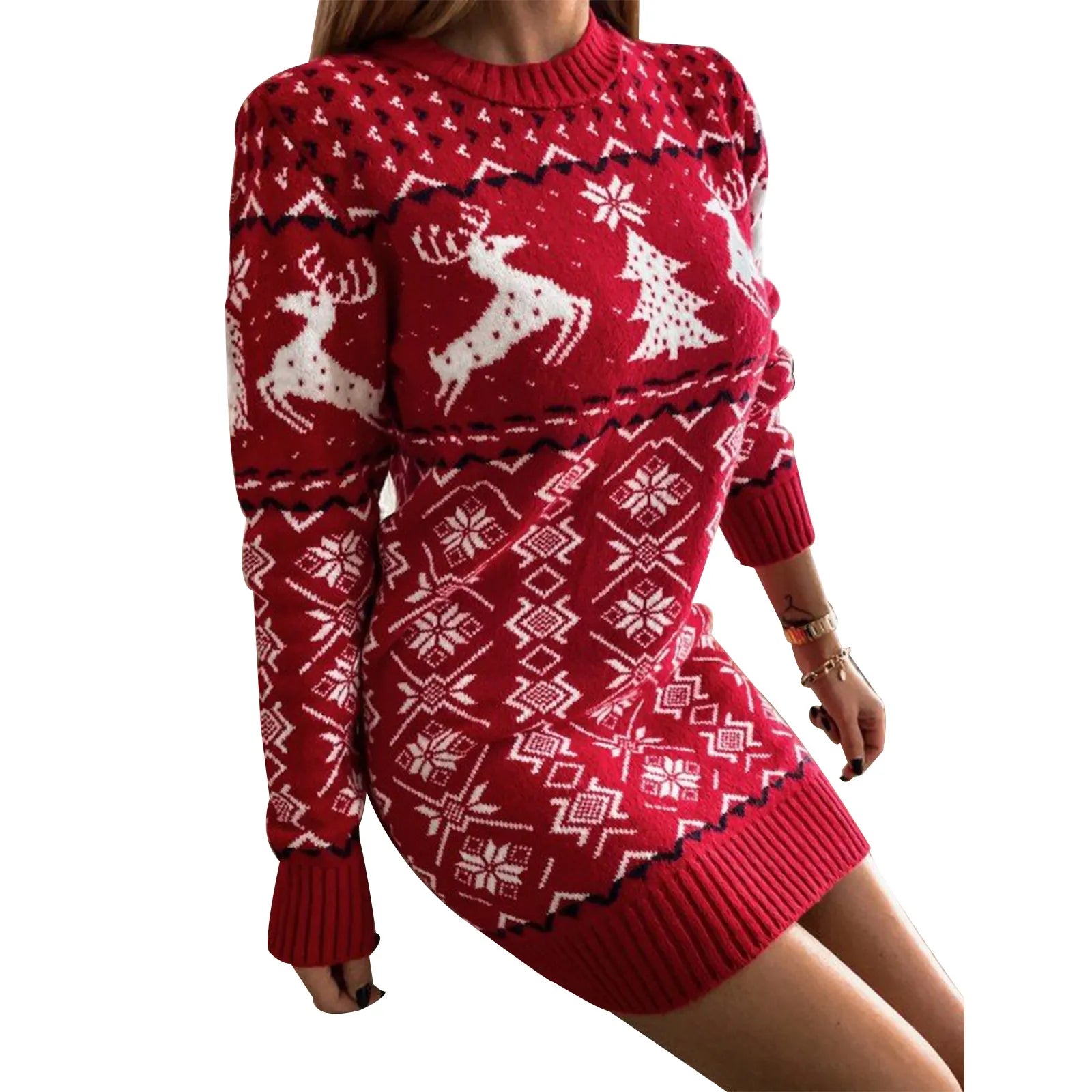 festive sweater dress Christmas Sweater Dress