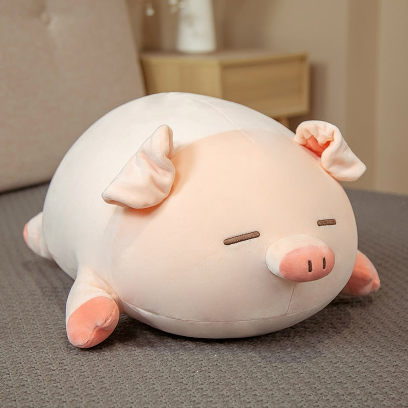 Kawaii Squishy Pig Plushie With Eyes Closed