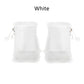 White fingerless gloves on a white background with 'White' text above.