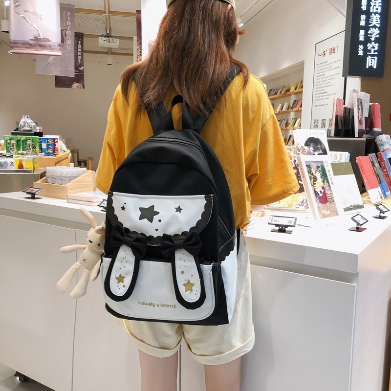 Model Wearing Kawaii Sweet Bunny Backpack