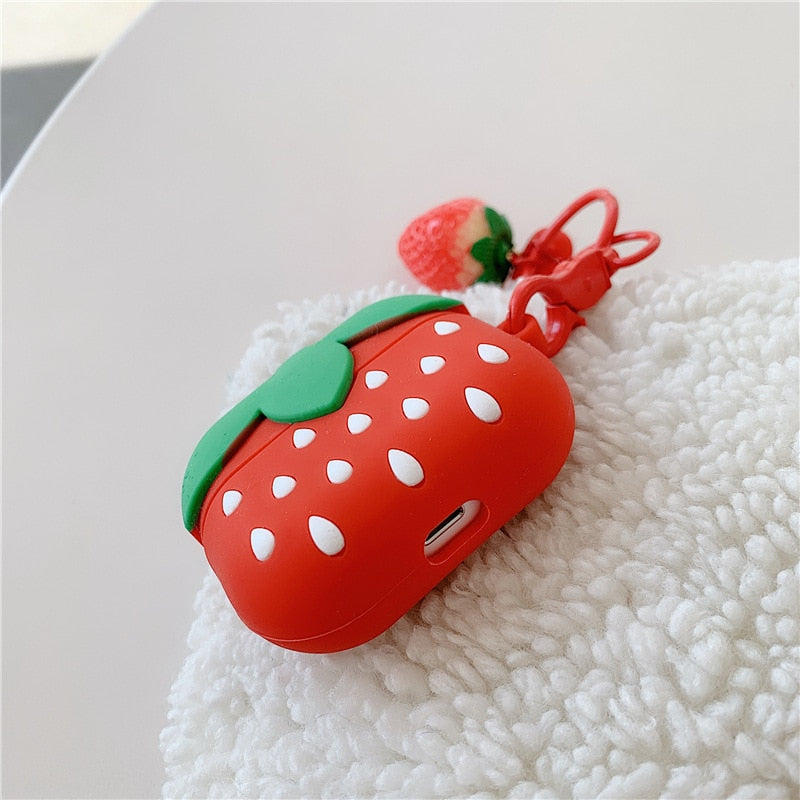 Bottom View of Kawaii Strawberry AirPods Pro Case