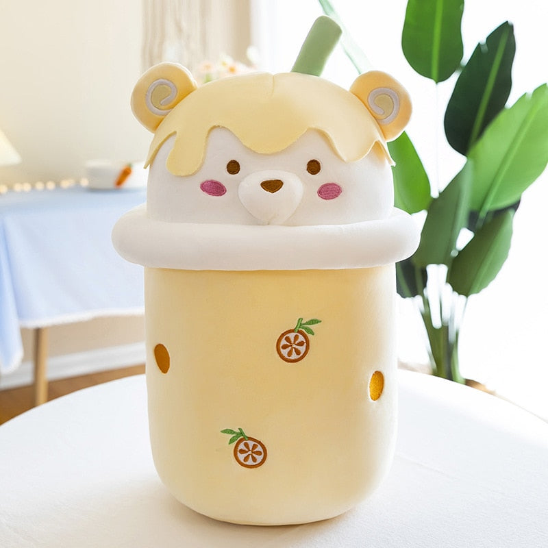 Kawaii Yellow Boba Bear Plushie