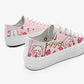 close up view of hamster design on pink kawaii hamster sneakers