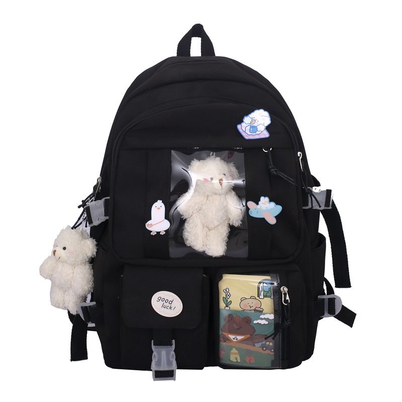 Kawaii 2025 black backpack