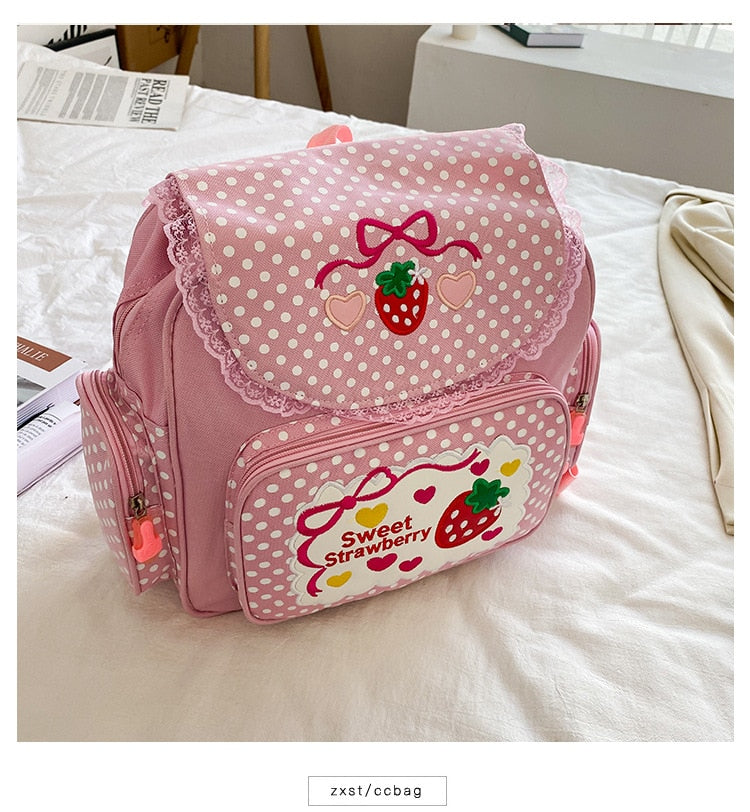Kawaii Pink Sweet Strawberry Backpack