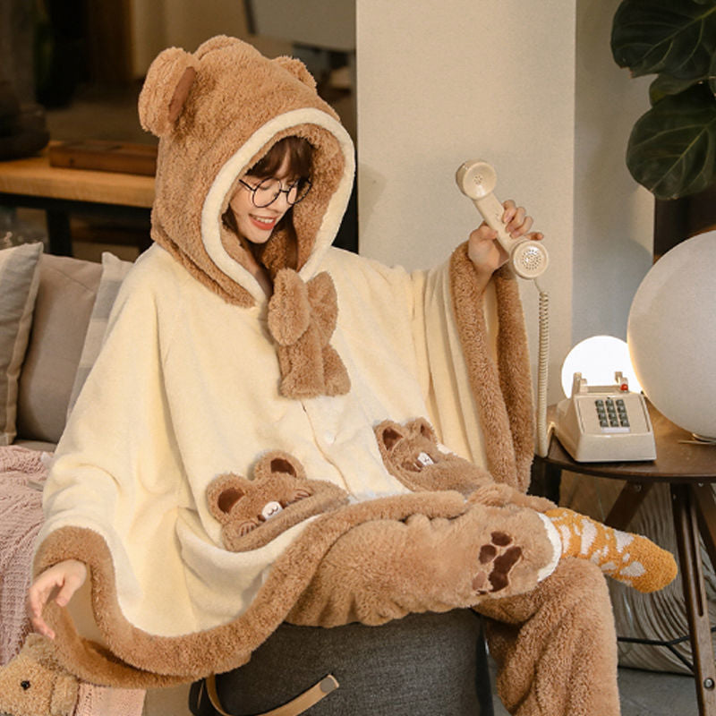 Kawaii Teddy Bear Cloak Pajamas