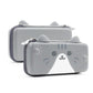 Gray cat-shaped case with a white face on a white background, featuring the Geekshare brand.