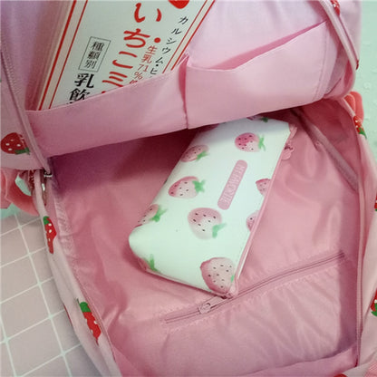 Inside Kawaii Harajuku Strawberry Canvas Backpack