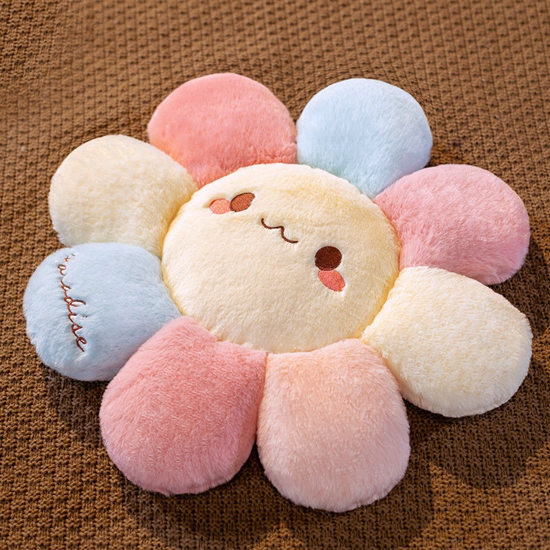 Kawaii Rainbow Flower Plushie Pillow