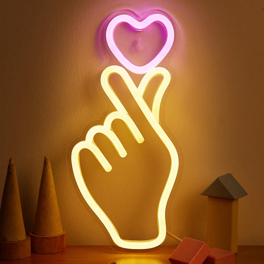 Hand Heart Neon Light Sign