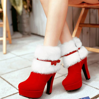 Mrs. Santa Clause Ankle Boots