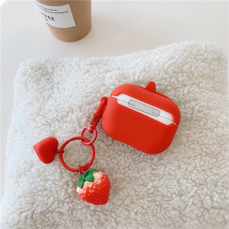 Back View of Kawaii Strawberry AirPods Pro Case
