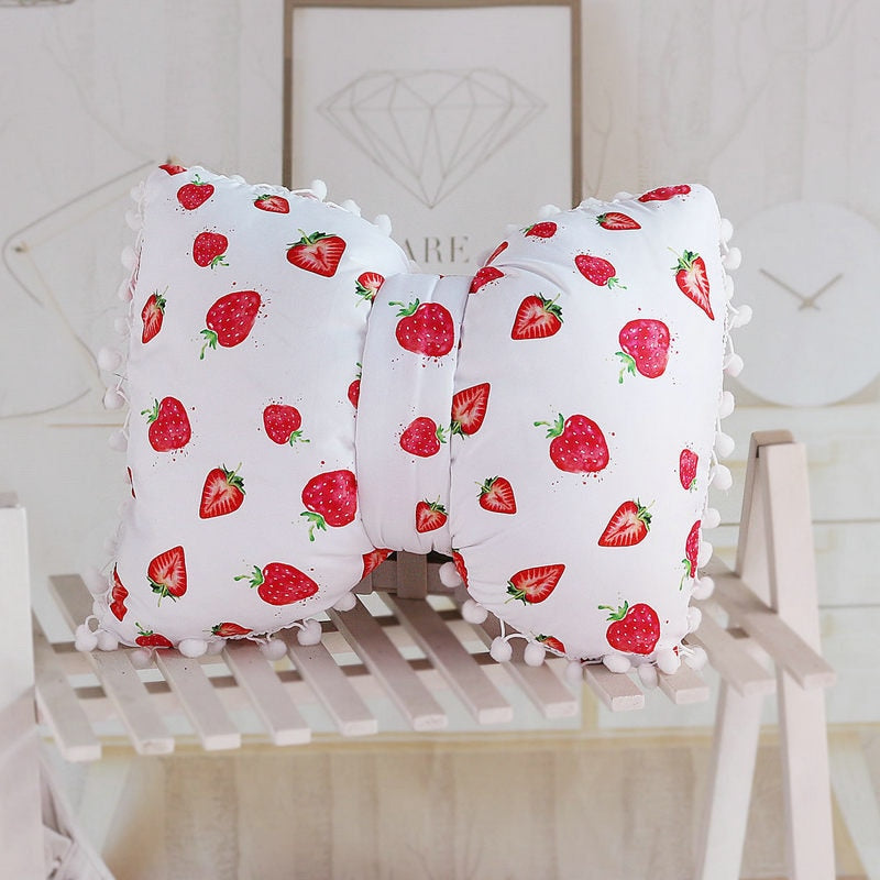 Kawaii Watermelon Bow Shaped Decorative Pillow